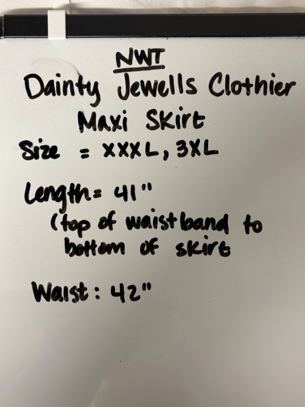 NWT Dainty Jewells Gingham Maxi Skirt Pleated Womens Plus 3XL Lined - Picture 6 of 9